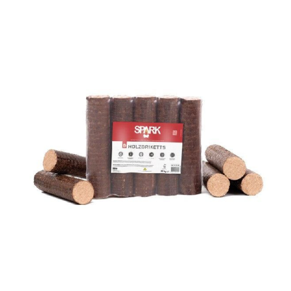 SPARK Rund-Holzbriketts – 960 kg Palette aus Buchenholz (96 x 10 kg)