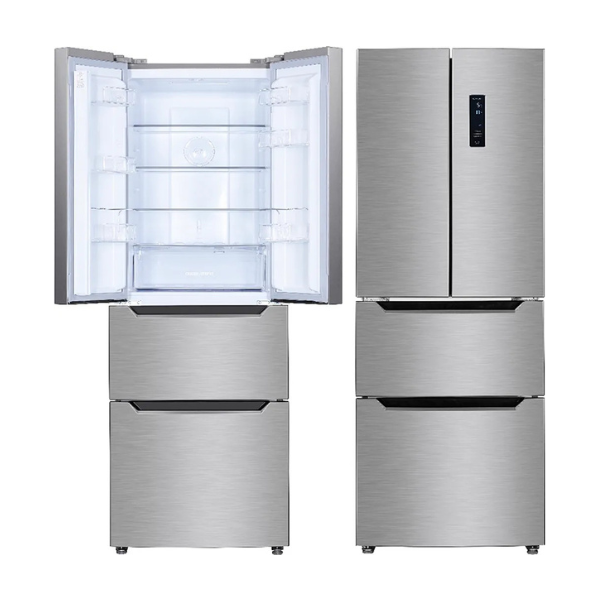 Wolkenstein Kühl-Gefrierkombination FD351.4NF IX, 320 L, Edelstahloptik, NoFrost, mit Touchdisplay